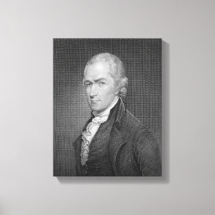 Alexander Hamilton (1757-1804) som inristas av Canvastryck