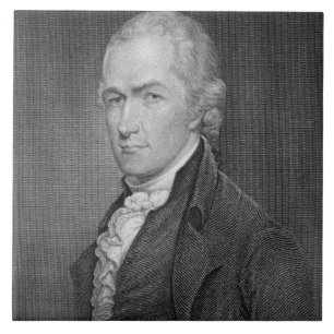 Alexander Hamilton (1757-1804) som inristas av Kakelplatta