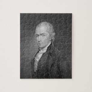 Alexander Hamilton (1757-1804) som inristas av Pussel