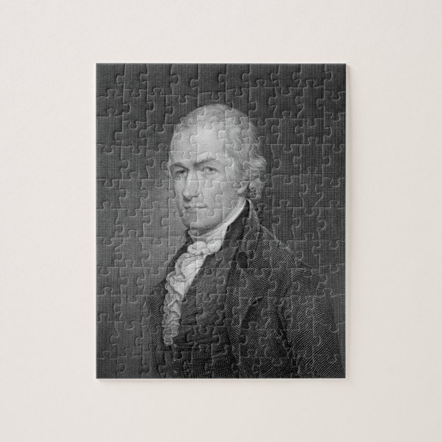 Alexander Hamilton (1757-1804) som inristas av Pussel (Vertikal)