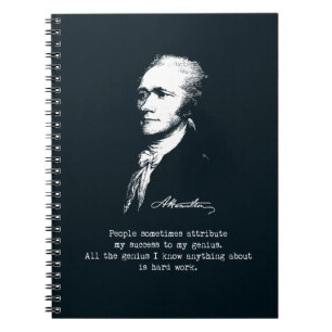 Alexander Hamilton-citat. Framgång, genialitet. Anteckningsbok Med Spiral