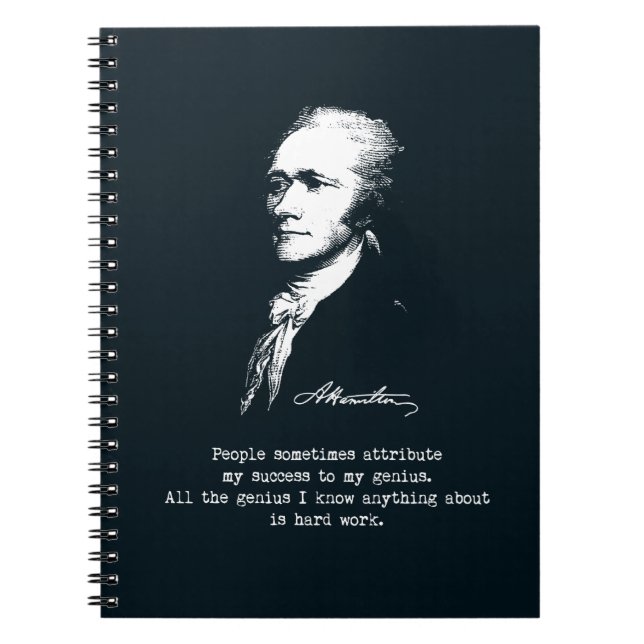 Alexander Hamilton-citat. Framgång, genialitet. Anteckningsbok Med Spiral (Framsidan)