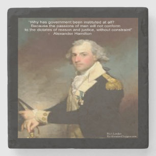 Alexander Hamilton & Citat Stencoasters Underlägg Sten
