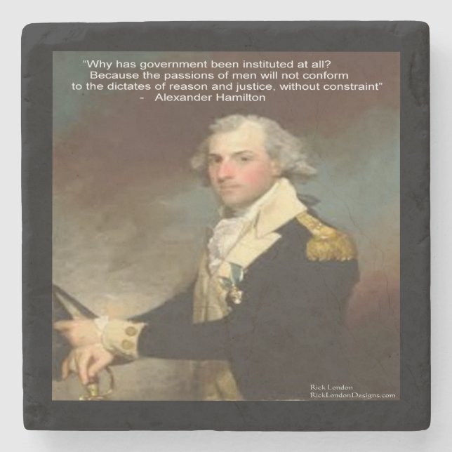 Alexander Hamilton & Citat Stencoasters Underlägg Sten (Framsidan)
