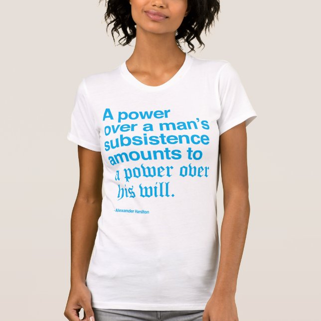 Alexander Hamilton citationstecken mig - blått T-shirt (Framsida)