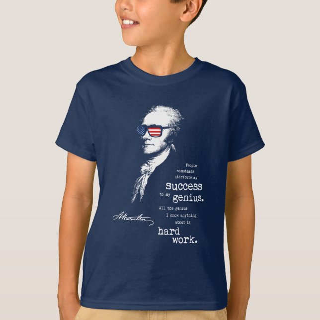Alexander Hamilton citationsteckenordstäv. Tee Shirt (Framsida)