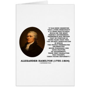 Alexander Hamilton Democracy Experience Tyranny Hälsningskort