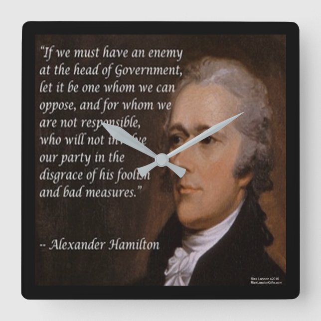 Alexander Hamilton "Enemy Leader" Wall Clock Fyrkantig Klocka (Framsida)