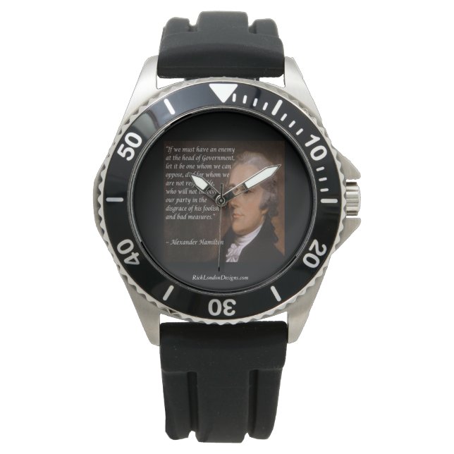 Alexander Hamilton "Fiendebefälhavare" Citat Urklo Armbandsur (Framsida)