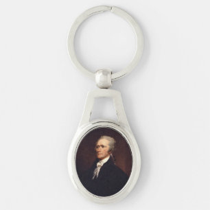 Alexander Hamilton Grundare & Federalist Papers Ovalt Silverfärgad Nyckelring