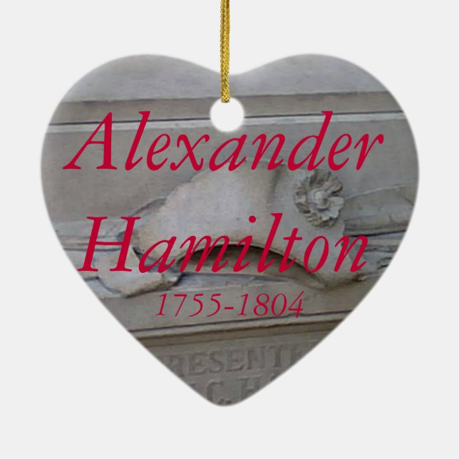 Alexander Hamilton hjärtaprydnad Julgransprydnad Keramik (Baksidan)