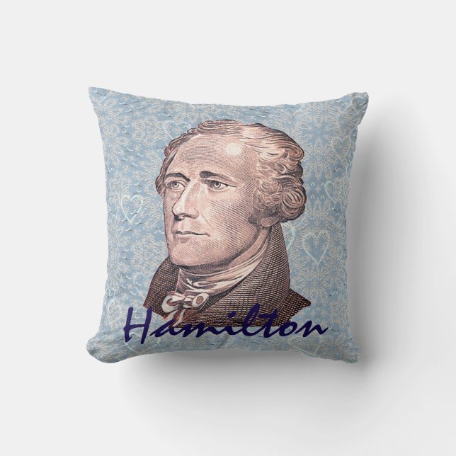 Alexander Hamilton om Snöre och hjärta Kudde (Framsida)