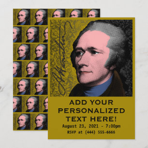 Alexander Hamilton Pop Art Porträtt Inbjudningar