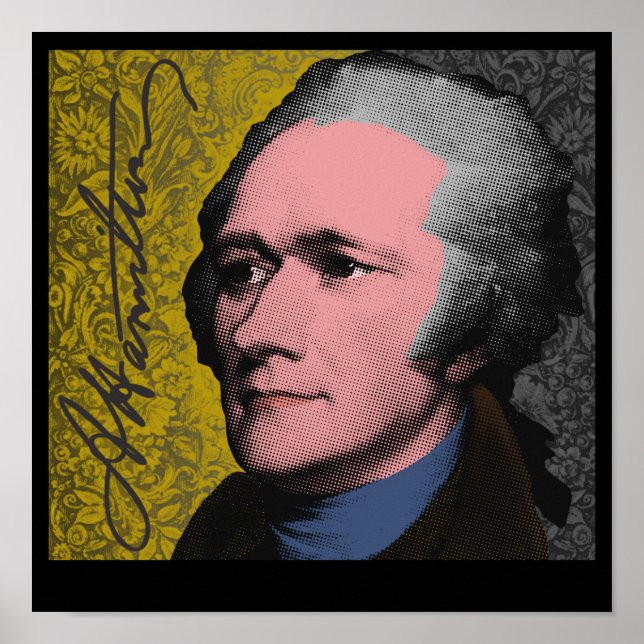 Alexander Hamilton Pop Art Porträtt Poster (Framsidan)