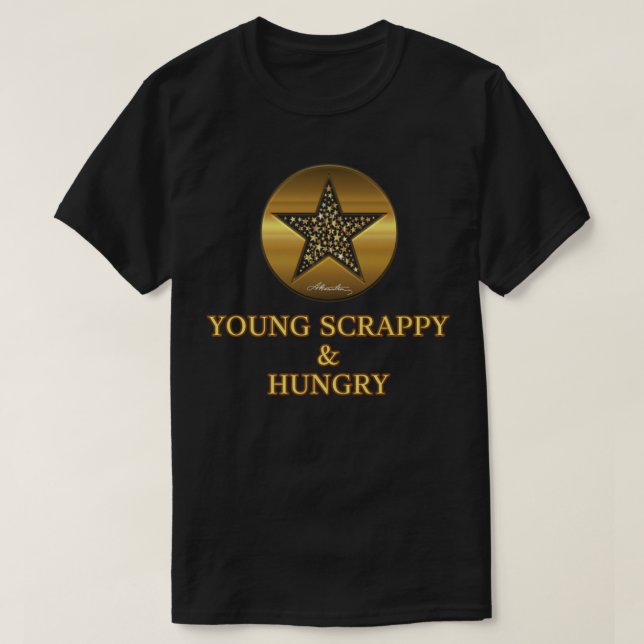 Alexander Hamilton Quote Young Scrappy Hungrig T Shirt (Design framsida)