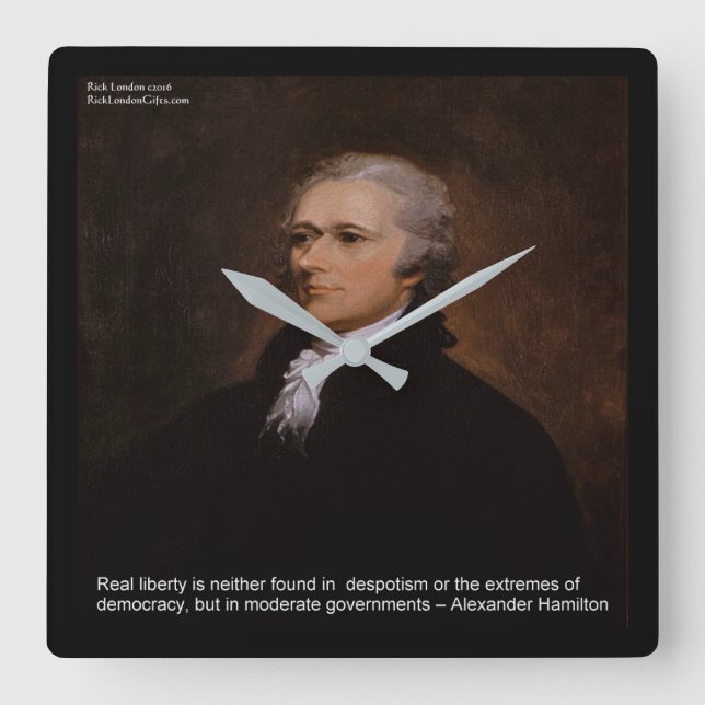 Alexander Hamilton "Real Liberty" Wall Clock Fyrkantig Klocka (Framsida)