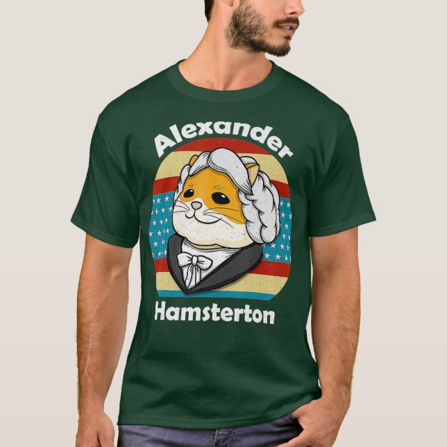 Alexander Hamilton Retro Hamster Alexander T Shirt (Framsida)