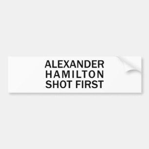 Alexander Hamilton skjuten först - vitT-tröja, Bildekal
