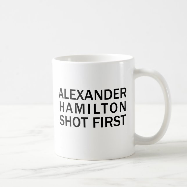 Alexander Hamilton skjuten först - vitT-tröja, Kaffemugg (Höger)