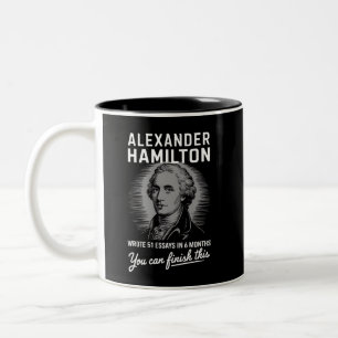 Alexander Hamilton skrev 51 esays på 6 månader Två-Tonad Mugg
