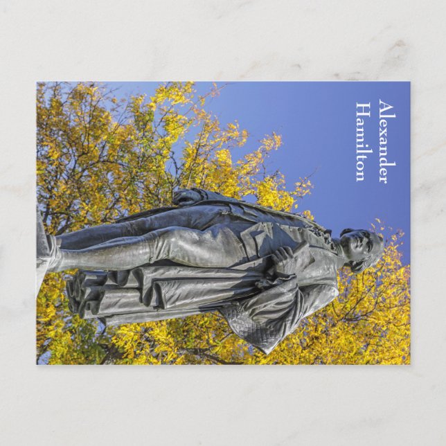 Alexander Hamilton-statyn Vykort (Framsida)
