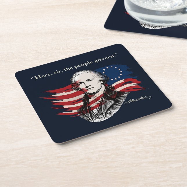 Alexander Hamilton Underlägg Papper Kvadrat (Vinklad)