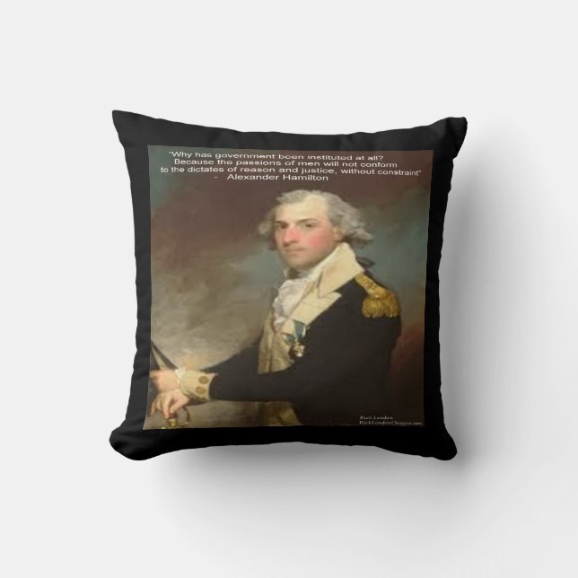 Alexander Hamilton & "Varför regering" Citat Kuddc Kudde (Framsida)