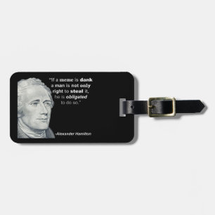 Alexander Hamiltons fuktiga Meme - bagagemärkre Bagagebricka