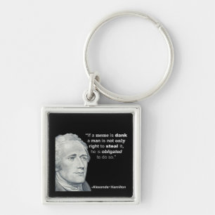 Alexander Hamiltons fuktiga Meme - Keychain Fyrkantig Silverfärgad Nyckelring