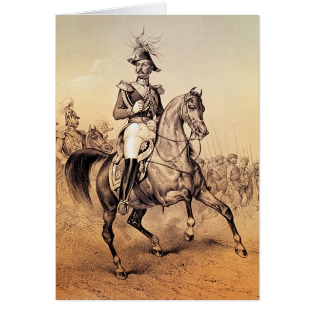 Alexander II tsar av Ryssland Hälsningskort (Framsidan)