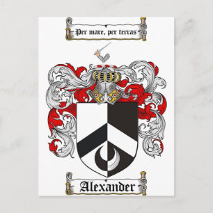 Alexander Jackar Arm/Alexander Family Crest Vykort