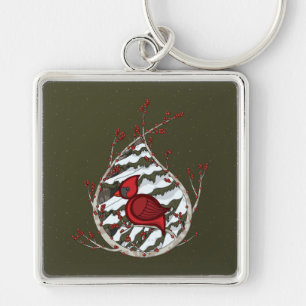 Alexander Kardinal Keychain Fyrkantig Silverfärgad Nyckelring