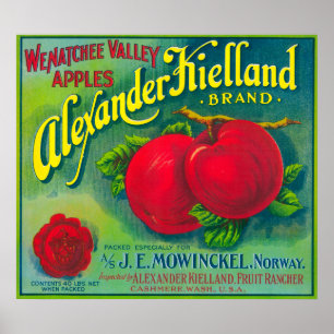 Alexander Kielland Apple etikett - Cashmere, WA Poster