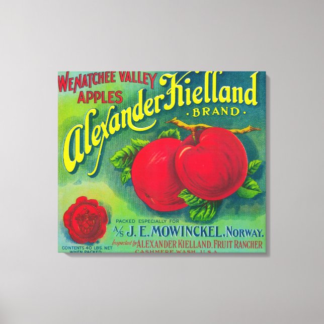 Alexander Kielland Apple Label - Cashmir, WA Canvastryck (Framsida)