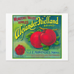 Alexander Kielland Apple Label - Cashmir, WA Vykort