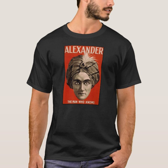 Alexander manen som vet magi tee (Framsida)