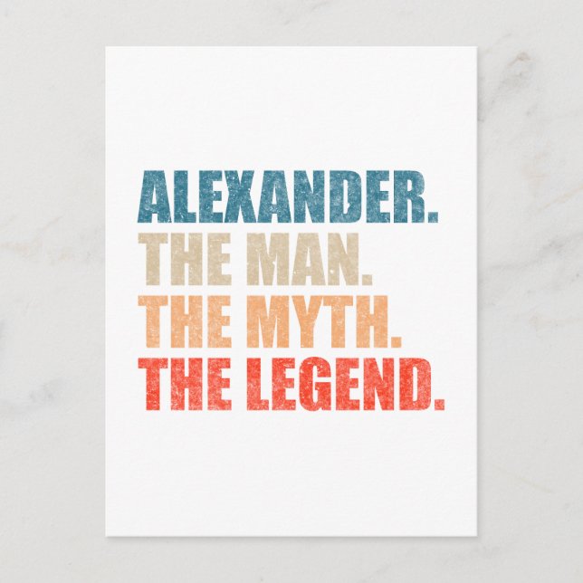 Alexander Mannen Myten Legenden Vykort (Framsida)