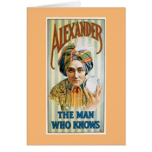 Alexander ~ Mentalist Physic Vintage Magic Act Hälsningskort