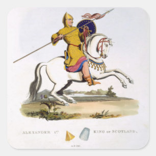 Alexander mig, kung av Skottland (c.1080-1124), Fyrkantigt Klistermärke