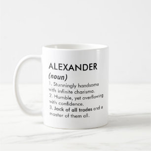 Alexander namn, Redigerbart namn, Anpassat namn Kaffemugg