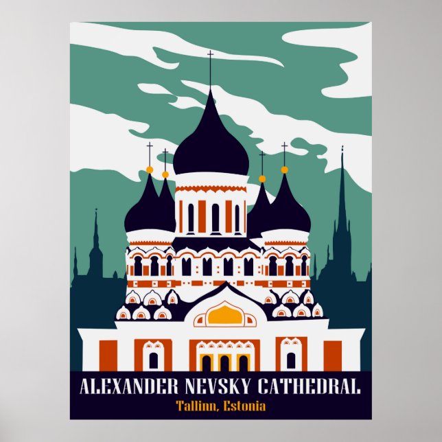 Alexander Nevsky Cathedral, Tallinn, Estland Poster (Framsidan)