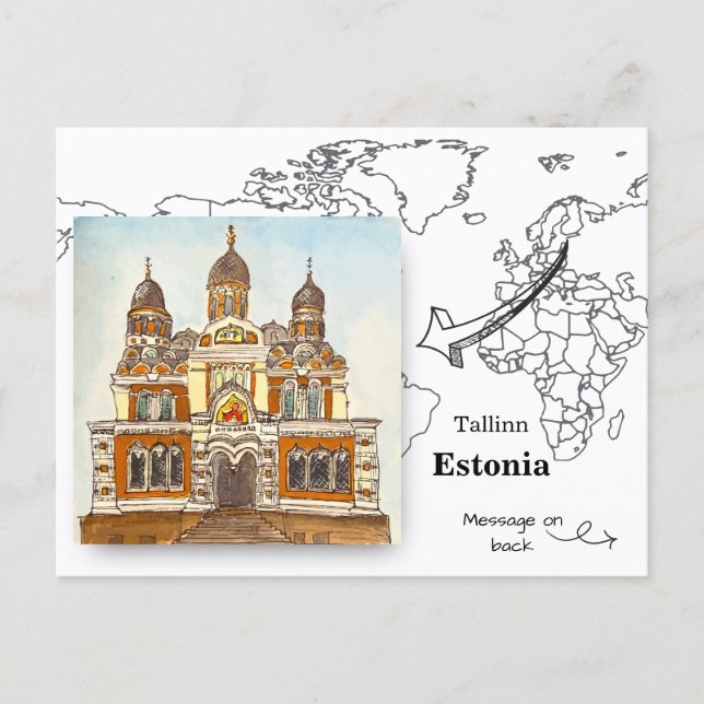 Alexander Nevsky-katedralen, Tallinn Estland Vykort (Framsida)