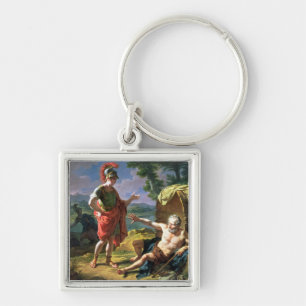 Alexander och Diogenes, 1818 (olja på kanfas) Fyrkantig Silverfärgad Nyckelring
