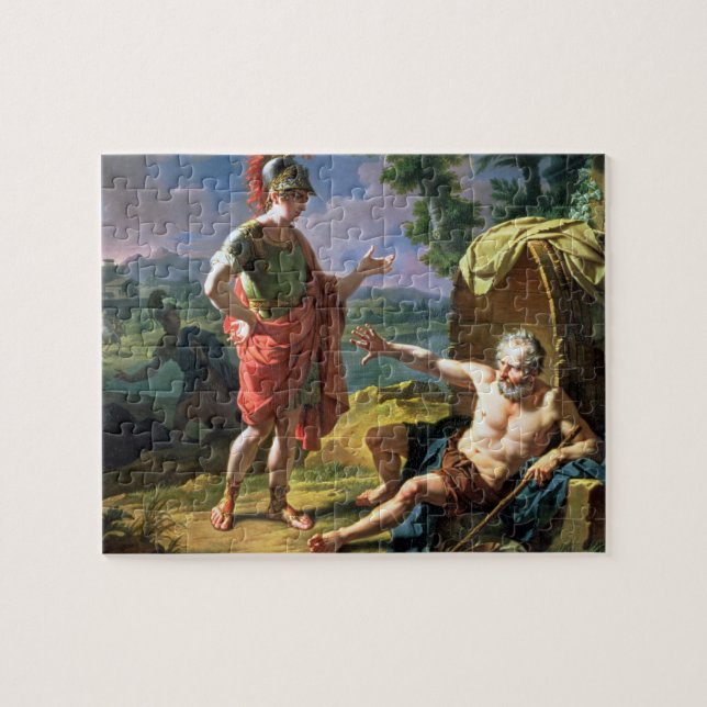 Alexander och Diogenes, 1818 (olja på kanfas) Pussel (Horisontell)