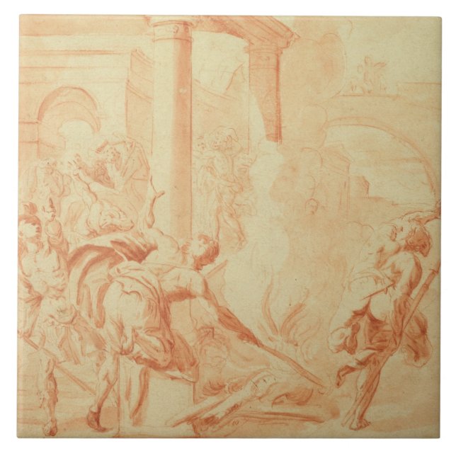 Alexander och Thais på deras fulla raserithrou Kakelplatta (Framsidan)