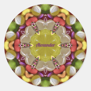 ALEXANDER ~ PÅSK CANDY ~ Classic Round Sticker Runt Klistermärke