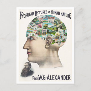 Alexander Phrenology Lecture Advertisement Vykort