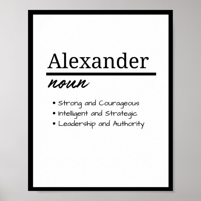 Alexander, Pojke Personligt Namn Definition Poster (Framsidan)