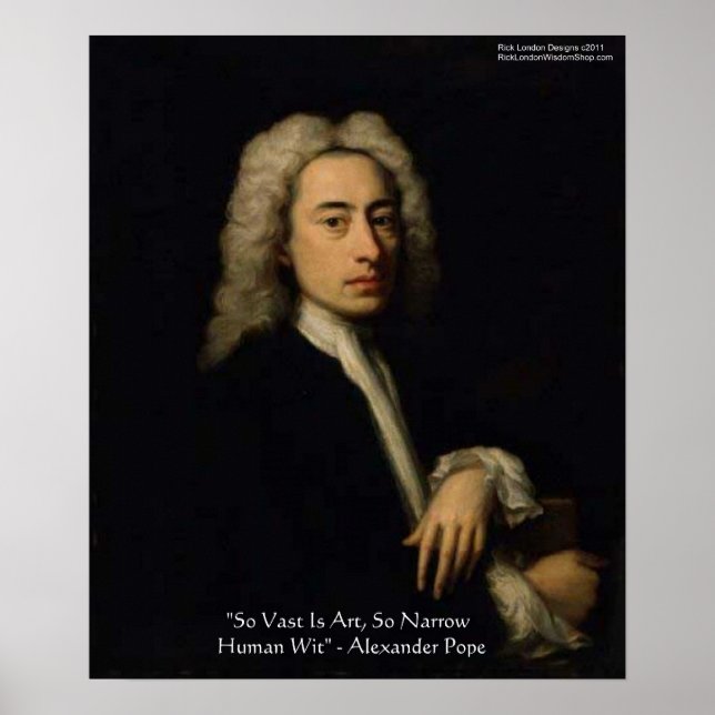 Alexander Pope "Konst Vs Kvickhet" Visdoms Citat A Poster (Framsidan)