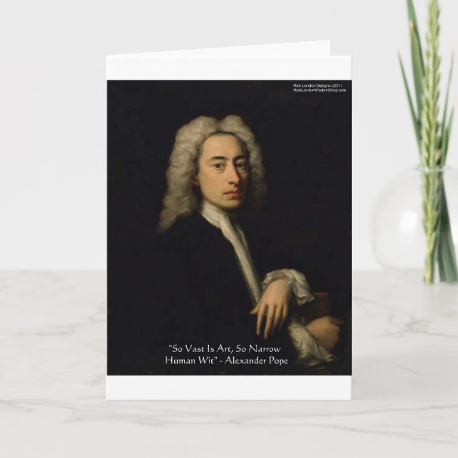 Alexander Pope "Konst Vs Kvickhet" Visdoms Citat G Kort (Framsida)